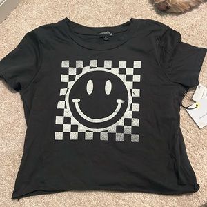 Girls black graphic tee